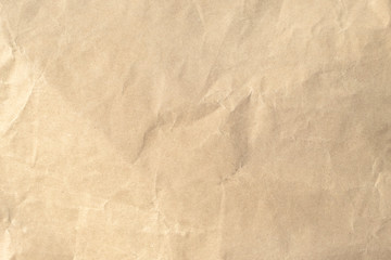 Brown crumpled paper texture background.