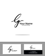 L G LG initial handwriting logo template vector.  signature logo concept