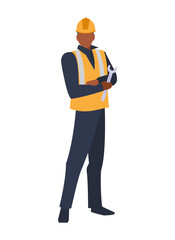 industrial worker with tools avatar character