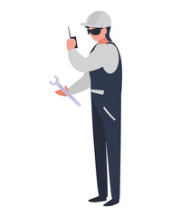 industrial worker with tools avatar character