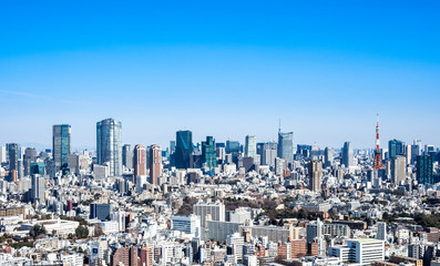 Fototapeta premium 東京 青空と都市風景