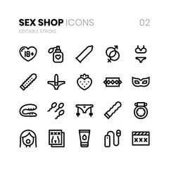 Sex Shop Line Icons 02