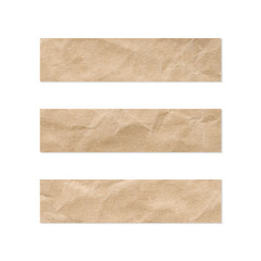 Paper tag set. Close up of a piece of note paper on white background. Piece of newspaper on white.
