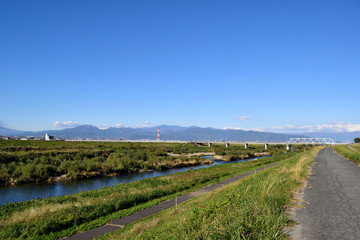 笛吹川河川敷