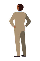 elegant businessman back avatar character