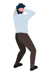 elegant businessman back avatar character