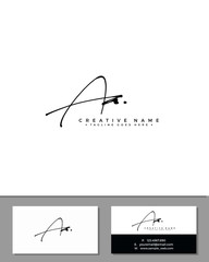 A AA initial handwriting logo template vector.  signature logo concept