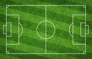 Fototapeta na wymiar Football field or soccer field for background. Green lawn court for create game.