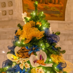 Blue and gold Utah State Capital Christmas tree
