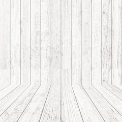 Vintage wood pattern texture in perspective view. Empty wooden room space background.