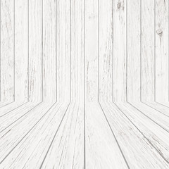 Vintage wood pattern texture in perspective view. Empty wooden room space background.