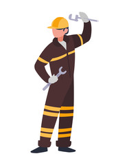 industrial worker with tools avatar character