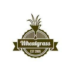 Round logo wheat grass juice