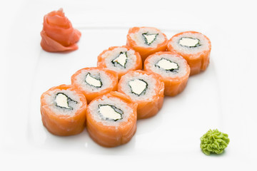 salmon sushi Philadelphia isolated