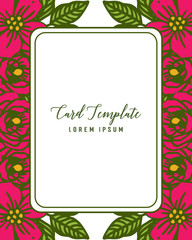 Vector illustration shape leaf flower frame with writing of card template