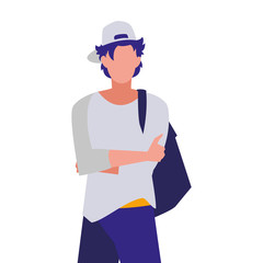 young boy student modeling