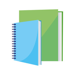 school notebook with text books