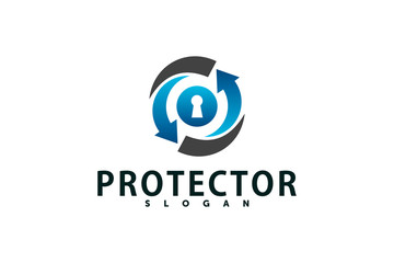 Fototapeta premium protect center logo design template