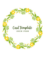 Vector illustration yellow flower frame with design of card template