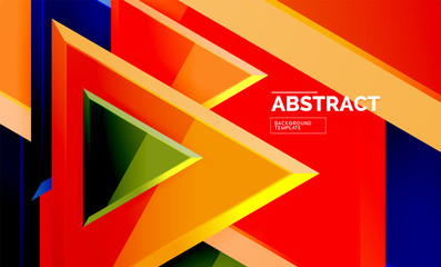 Triangular low poly background design, multicolored triangles