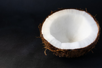 coconuts on a black background
