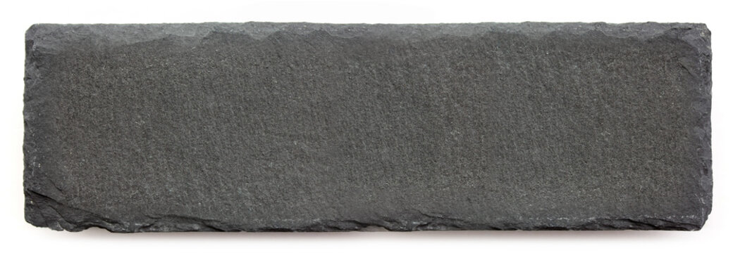 Long black slate isolated on white background