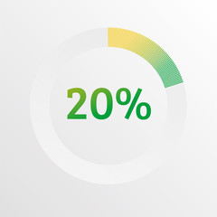 Set pie chart, graphs in 2,3,4,5,6 segments. Segmented circles. Colorful icons.