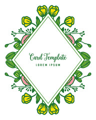 Vector illustration writing of card template with various style leaf flower frame