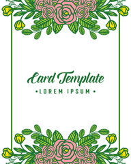 Vector illustration vintage card template with texture of rose flower frames blooms