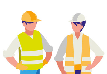 couple of men builders working