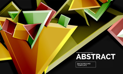 Glossy squares and triangles geometric backgrounds