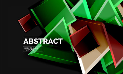 Glossy squares and triangles geometric backgrounds