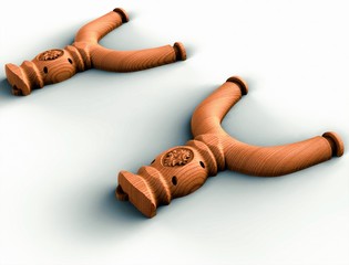 Architectural element for design, relief carving, handmade product with soft focus.