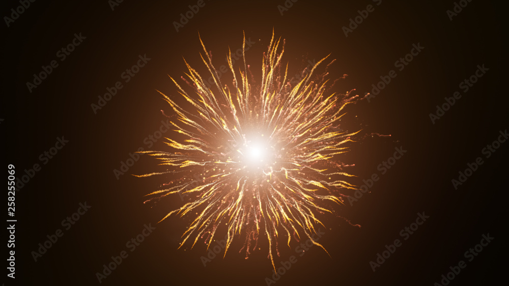 Aufkleber black background, digital signature with explosive particles, object cracks and deep space the parti