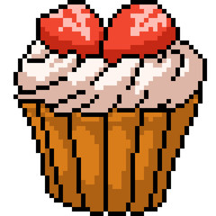 Fototapeta premium vector pixel art cake