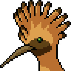 vector pixel art bird crest