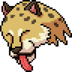 vector pixel art tiger lick