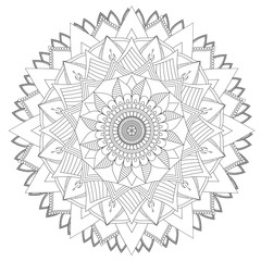 Mandala Intricate Patterns Black and White Good Mood. Flower Vintage decorative elements Oriental. Round ornament, mandala, ethnic decorative element, boho style, zentangle.