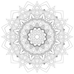Mandala Intricate Patterns Black and White Good Mood. Flower Vintage decorative elements Oriental. Round ornament, mandala, ethnic decorative element, boho style, zentangle.