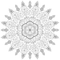Mandala Intricate Patterns Black and White Good Mood. Flower Vintage decorative elements Oriental. Round ornament, mandala, ethnic decorative element, boho style, zentangle.