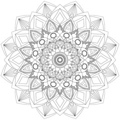 Mandala Intricate Patterns Black and White Good Mood. Flower Vintage decorative elements Oriental. Round ornament, mandala, ethnic decorative element, boho style, zentangle.