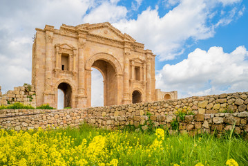 Arch of Hadrian, gate of jerash, amman, Jordan