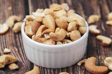 A bowl with cashew nuts