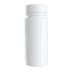 3d white plustic bottle mockup rendering isolated