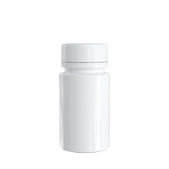 3d white plustic bottle mockup rendering isolated