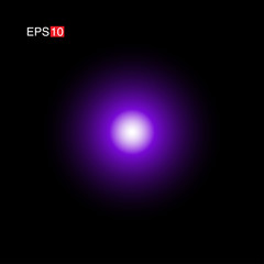 isolated purple Rays with lens flare, Sun flare, flare on the black background. Transparent Vector Illustration