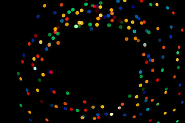 Abstract colorful defocused circular facula. Bokeh blurred color light can use background. new year bokeh defocus