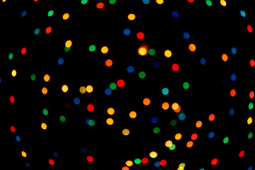 Abstract colorful defocused circular facula. Bokeh blurred color light can use background. new year bokeh defocus