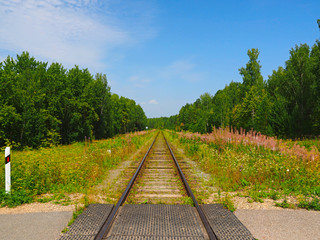 Old narrow gauge railway. Summer. Ural, Sverdlovsk region