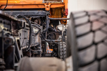 Paint shop and lighting in the large trucks and passenger cars are painted and also repaired